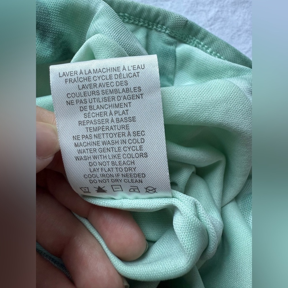 House of Harlow 1960 Mint Green Teal Tie Dye Ruched Maxi Skirt - Picture 7 of 11